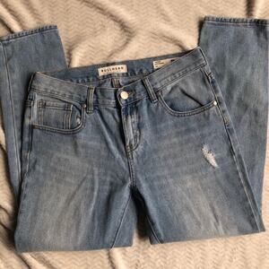 Bullhead Light Wash Skinny Boyfriend Jeans Womens 27 Blue Denim Distressed